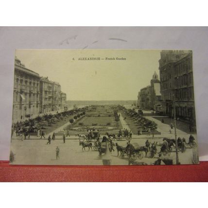 FRENCH GARDEN , Alexandrie, Egypt unused antique postcard /