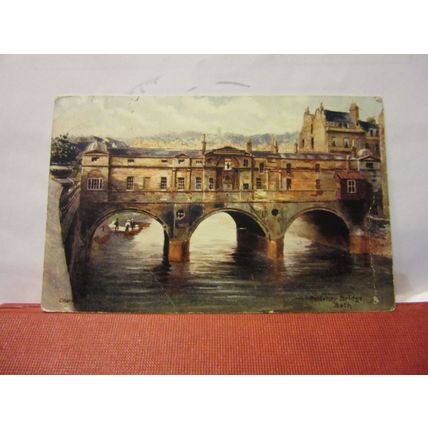 PULTENEY BRIDGE, BATH.SOMERSET. used antique postcard by R. Tuck Oilette 1904 =