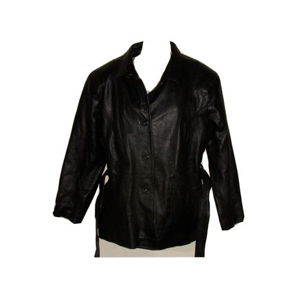 Thinsulate First Genuine Leather Jacket Coat Women's Size M Black Belted