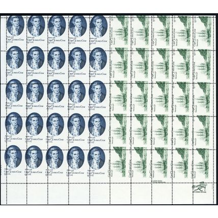 1733a, MNH Spectacular Two Way Misperf Error Sheet of 50 Stamps - Stuart Katz