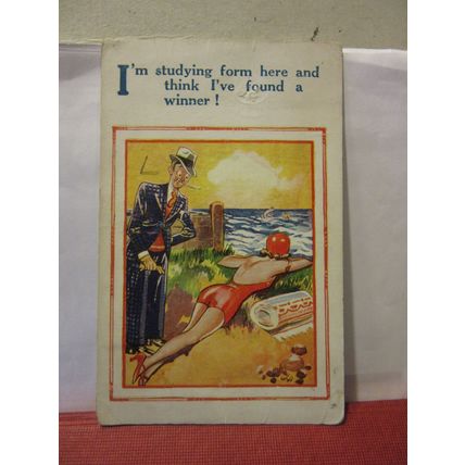 SAUCY SEASIDE POSTCARD used H. B. Ltd no 4533 humour BETTING 1936 pm =