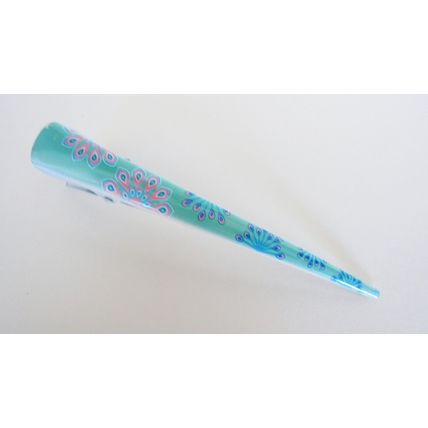 Please read details before buying!! painted peacock alligator hair clip