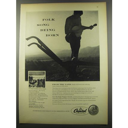 1955 Capitol Classics Album Ad - Folk Songs of the New World by Roger Wagner