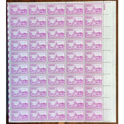 United States Capital Building Sheet of Fifty 3 Cent Postage Stamps Scott 992