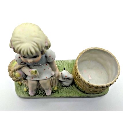 1983 Pastel Pretties Dainty Miss Fine Bisque Porcelain Candleholder - Vintage!