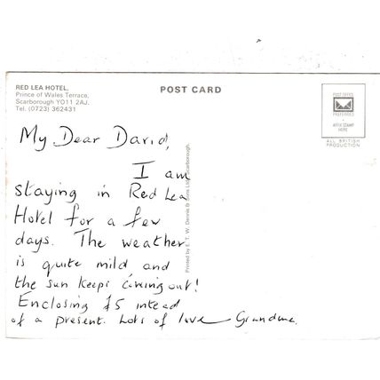 Red Lea Hotel Scarborough Yorkshire Postcard used crease