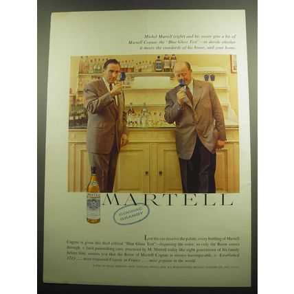 1958 Martell Cognac Ad - Michel Martell (right) and his taster