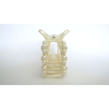 Rectangle flower faux pearl acrylic hair claw clip
