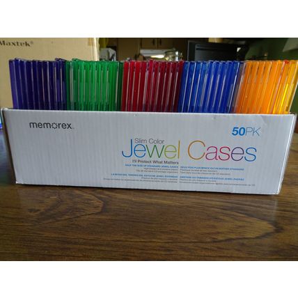 CD-DVD Jewel Cases 50 Cases - Assorted Colors