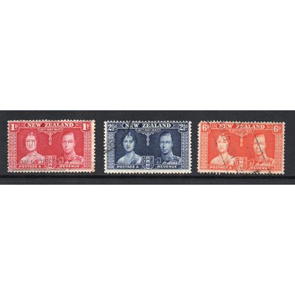 New Zealand - 1937 - Coronation (sg599-601) Used Set