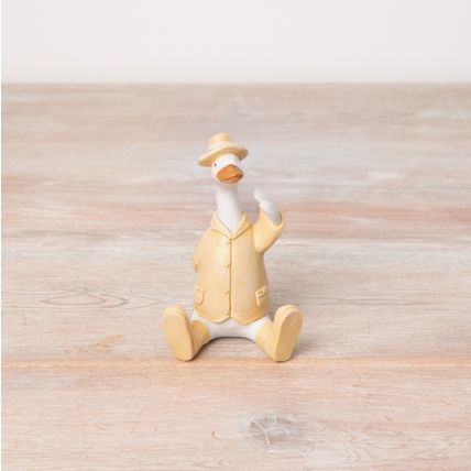 Sitting Duck Ornaments Yellow Hat Coat Jacket Wellies Boots 11 cm