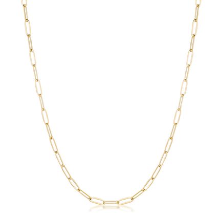 16 Gold Plated Linked Mid Size Paperclip Chain Necklace