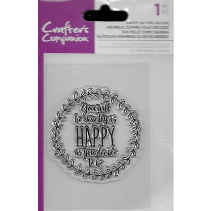Crafter's Companion. Happy As You Decide Stamp. Stamping Cardmaking Scrapbooking