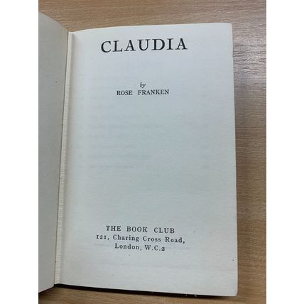 RARE* VINTAGE ROSE FRANKEN "CLAUDIA" BOOK CLUB FICTION HARDBACK BOOK (P3)