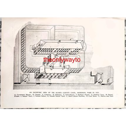 Sussex County Gaol, Horsham, 1831, Sussex, Book Illustration (Print), 1932