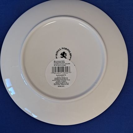 Lot 4 Royal Norfolk BLUE FLORALSalad/Dessert PLATES 10 1/2" Flowers Stoneware