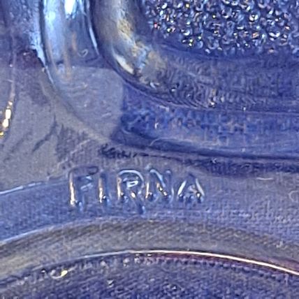 FIRNA Indonesia GLASS BOWL Candy Dish Nut Box Hearts Roses 7"