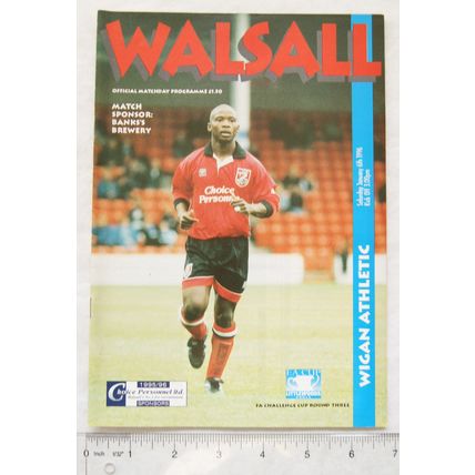 1996 programme Walsall v. Wigan Athletic, FA Challenge Cup Round 3