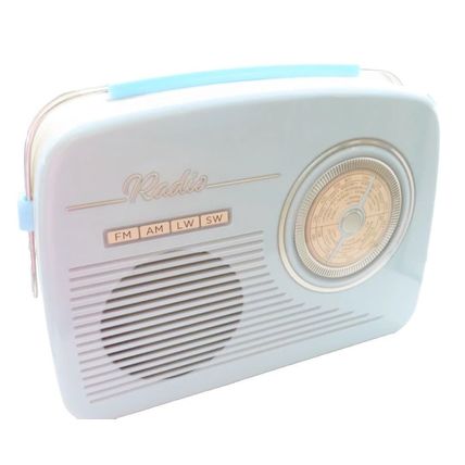 Blue Radio Shaped Tin with 200 Grams Shortbread Biscuits 18.5 CM Food Gift