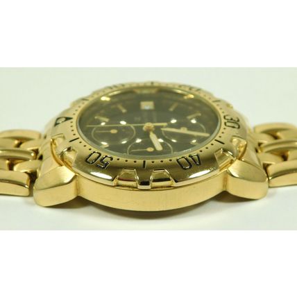 Working Oskar Emil Caesium Quartz 23ct GP Chronograph Wristwatch Ltd Edition