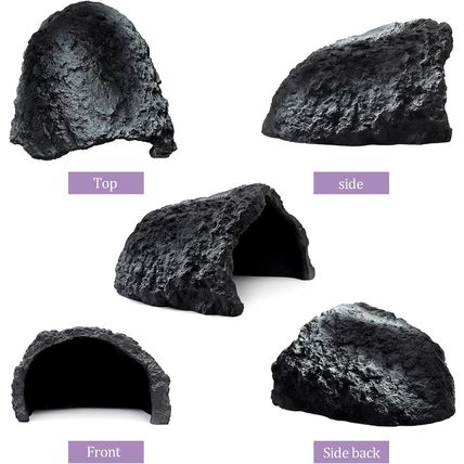 NOMAL Reptile Rock Hide Cave Large Reptile Habitat Turtle Hideouts Cave for Liza