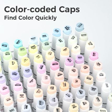 Ohuhu Pastel Markers Brush Tip, Alcohol-Based Markers Double Tipped Artist Art f