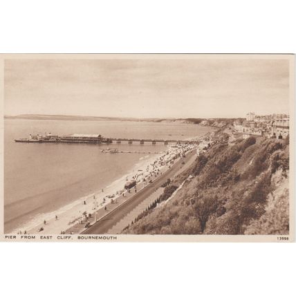 Pier From East Cliff Bournemouth Dorset Postcard (QDOR449)