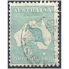 Australia 1929.SG109 1s Blue-Green Fine Used.