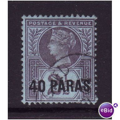 British Levant 1887 sg 4 40pa on 2 1/2d purple/blue Fine used 3