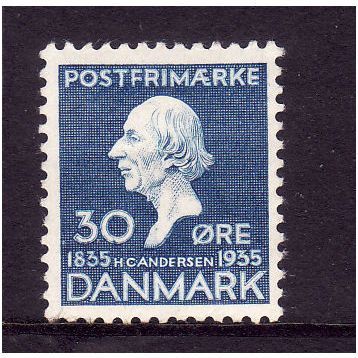 DENMARK 1935 30 ORE BLUE HANS ANDERSEN SG 297 M / MINT