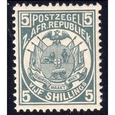 1885 TRANSVAAL Sg185 5s SLATE VERY LIGHTLY MOUNTED MINT (BT57)