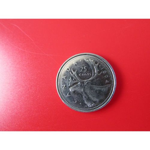 1994 QUEEN ELIZABETH II CANADA TWENTY FIVE CENTS. H