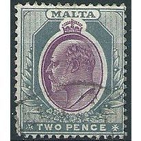 Malta 1903 SG40 2d Purple & Grey Fine Used... .