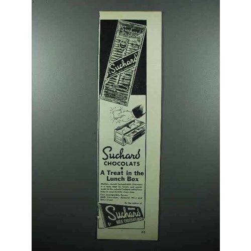 1946 Suchard Chocolate Ad - Treat in the Lunch Box