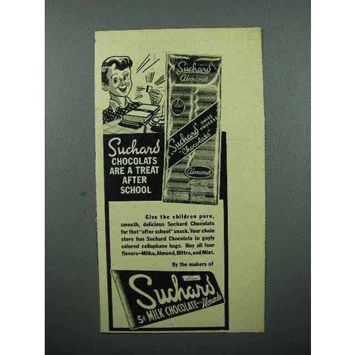 1946 Suchard Chocolate Ad - Treat After School