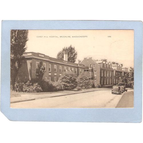 MA Brookline Corey Hill Hospital Street Scene w/Old Cars ma_box1~257