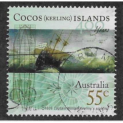 CKI 2009 55c 'ENGLISH EAST INDIAMAN' FINE USED (EBID70-978)