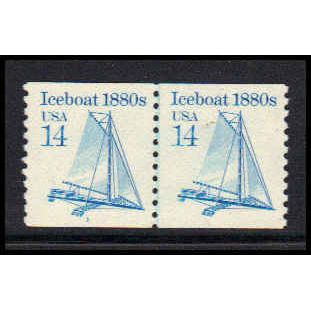2134 14c Iceboat Very Fine MNH Dry Gum CNP Left 1 QA0242