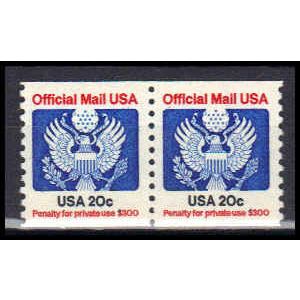 O135 20c Eagle Fine MNH Pair KA2051