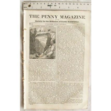 1832 The Penny Magazine No. 13 Virginia, Mahogany, education, genius & industry