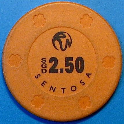 Resort World. HK$2.50 Casino Chip. Santosa Island, Singapore. N39.