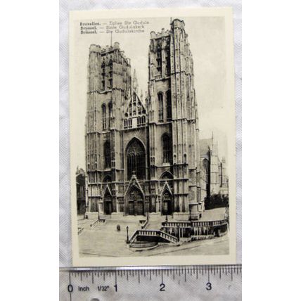 vintage postcard Eglise Ste Gudule, Brussels