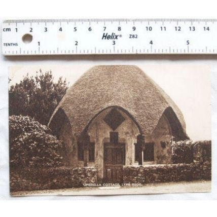 vintage postcard Umbrella Cottage, Lyme Regis