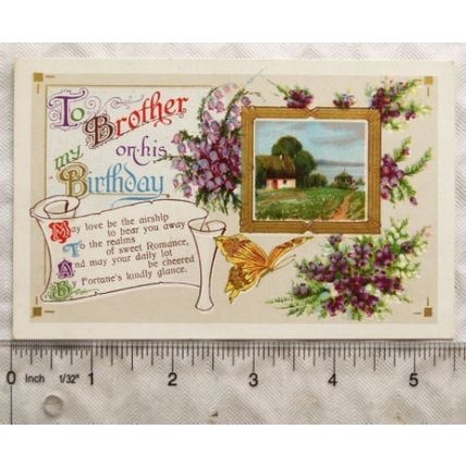 vintage postcard To my Brother on his Birthday