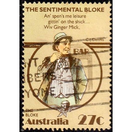 Australia 1983 Sentimental Bloke 27c Used Stamp The Bloke ,