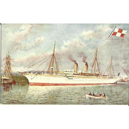 Canadian Pacific SS EMPRESS OF JAPAN Tuck Oilette Postcard (9121)