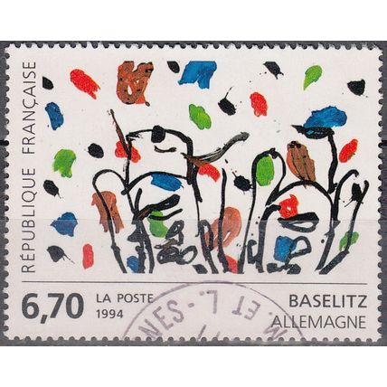 France 1994 Michel 3059 O Cote (2008) 2.50 € Art contemporain Georg Baselitz