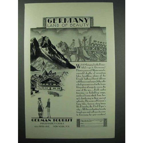 1929 Germany Tourism Ad - Land of Beauty