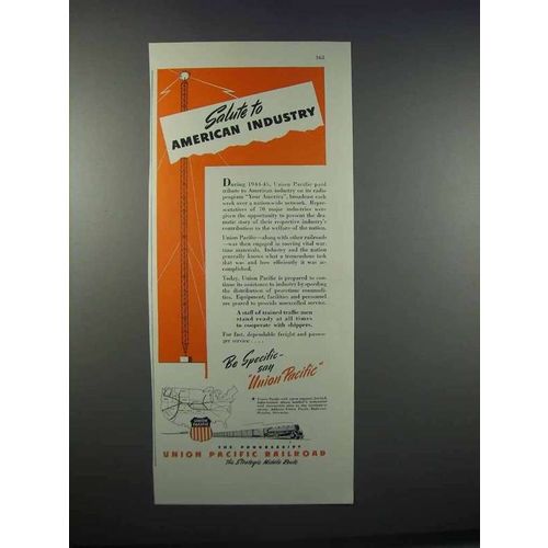 1946 Union Pacific Railroad Ad - American Industry