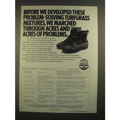 1988 Northrup King Medalist Turf Products Ad - Before We Developed
